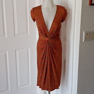 Issa  London deep v  pink pineapple dress size 6